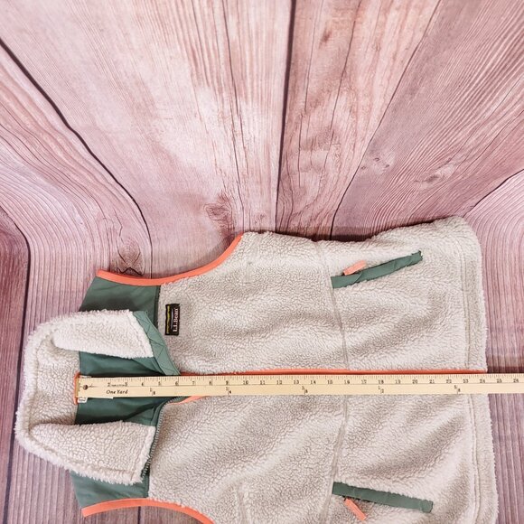 *FLAW* LL Bean Beans Sherpa Fleece Vest Womens Medium Regular Full Zip 519066 - Picture 16 of 16